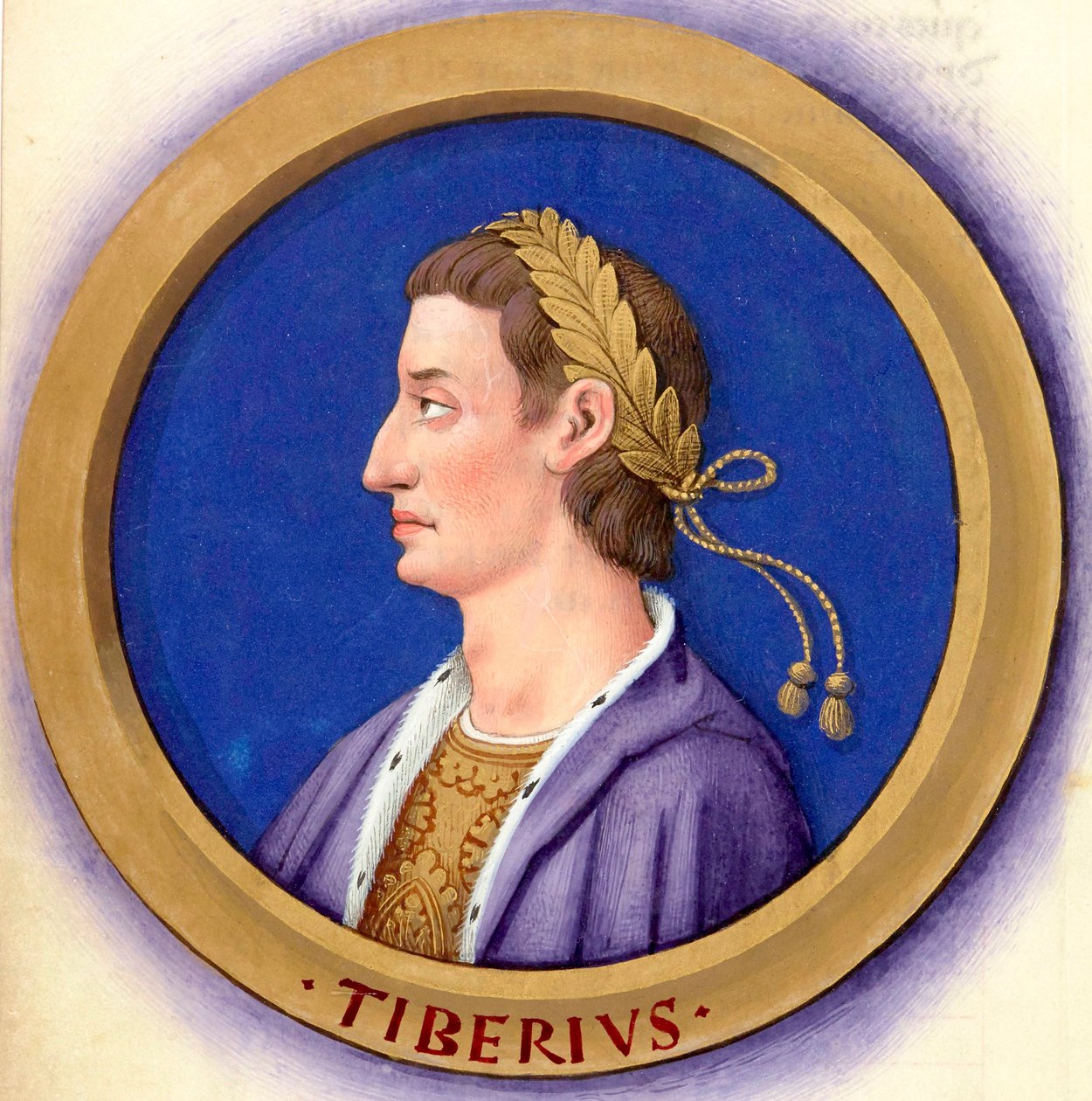 Beskrivning av de tolv Caesars med deras figurer 3-Tiberius av Jean Bourdichon