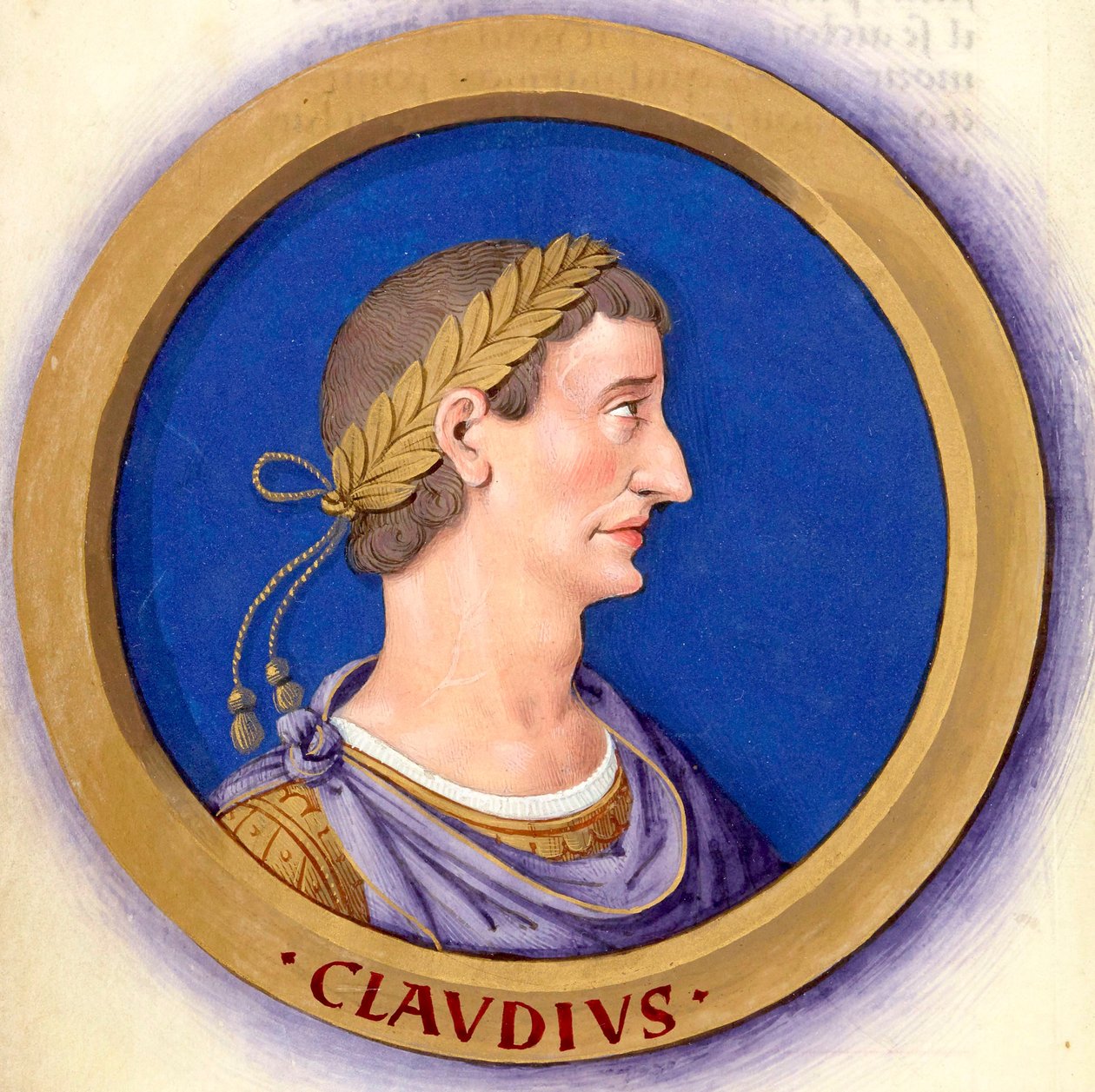 Beskrivning av de tolv Caesars med deras figurer 5-Claudius av Jean Bourdichon