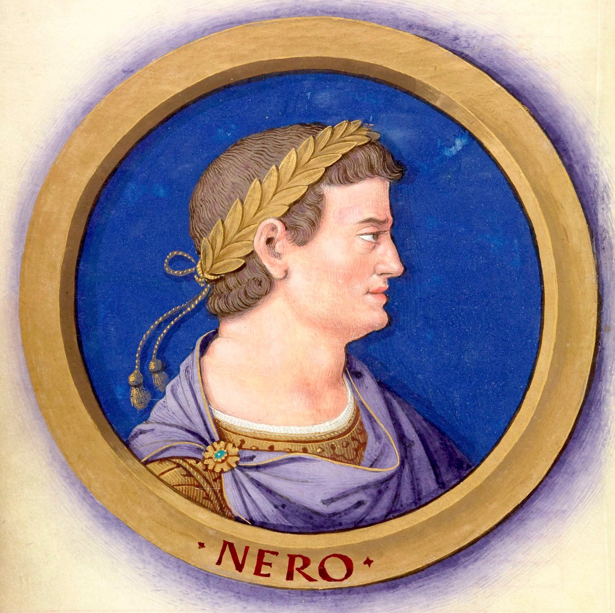 Beskrivning av de tolv Caesars med deras figurer 6-Nero av Jean Bourdichon