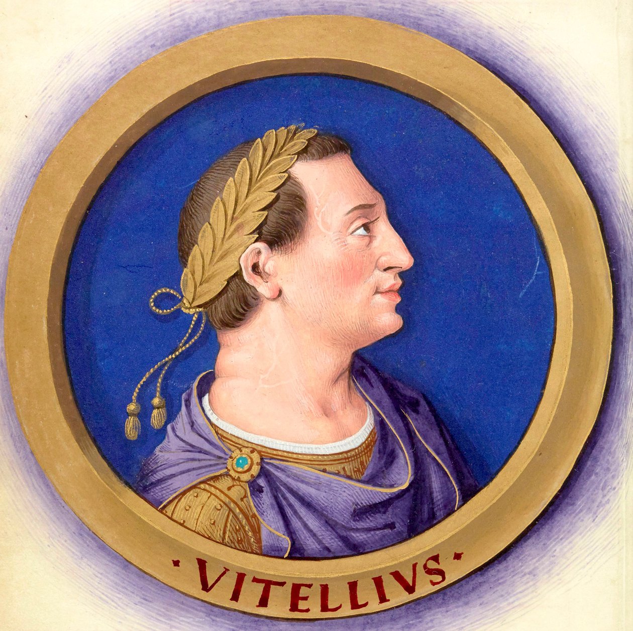 Beskrivning av de tolv Caesars med deras figurer 9-Vitellius av Jean Bourdichon