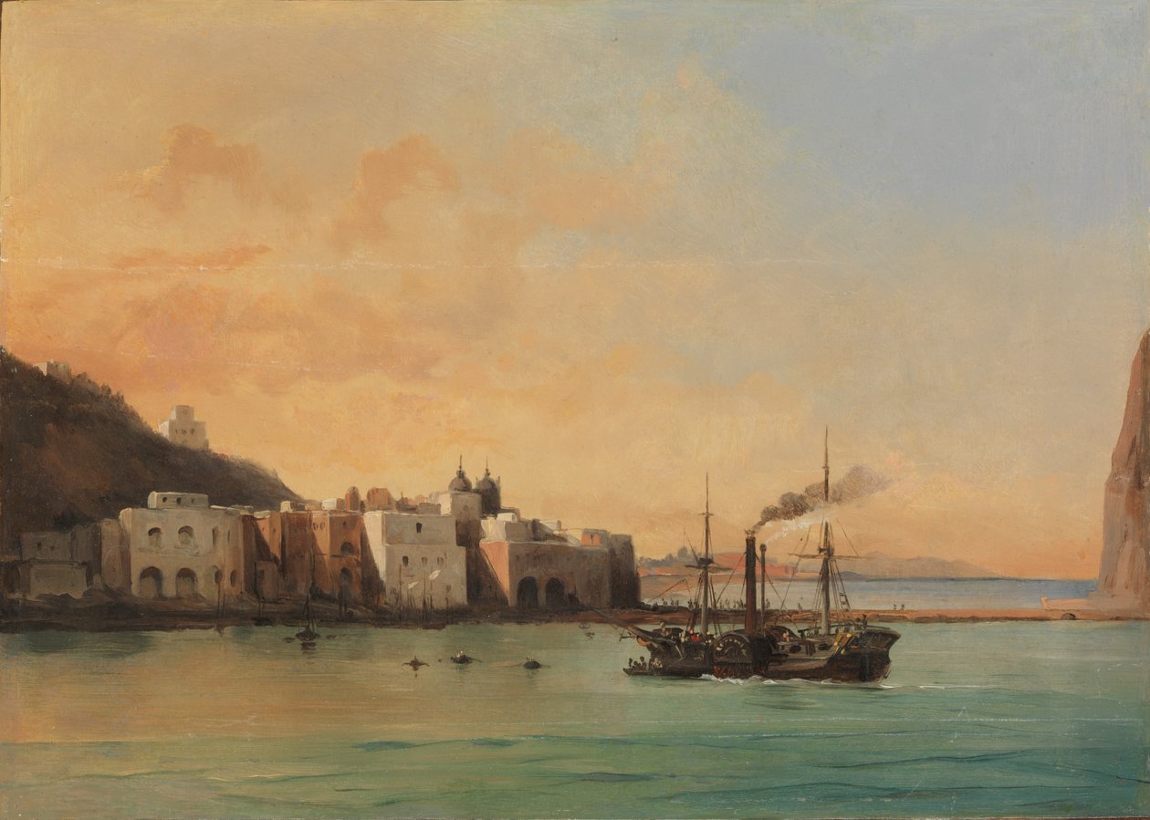 Utsikt över Ischia från havet av Jean Charles Joseph Rémond