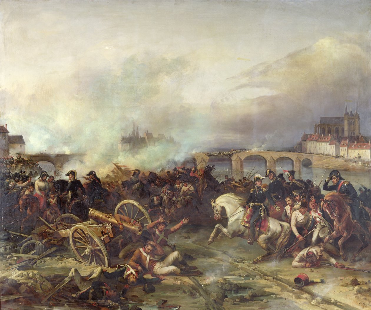 Slaget vid Montereau, 18 februari 1814 av Jean Charles Langlois