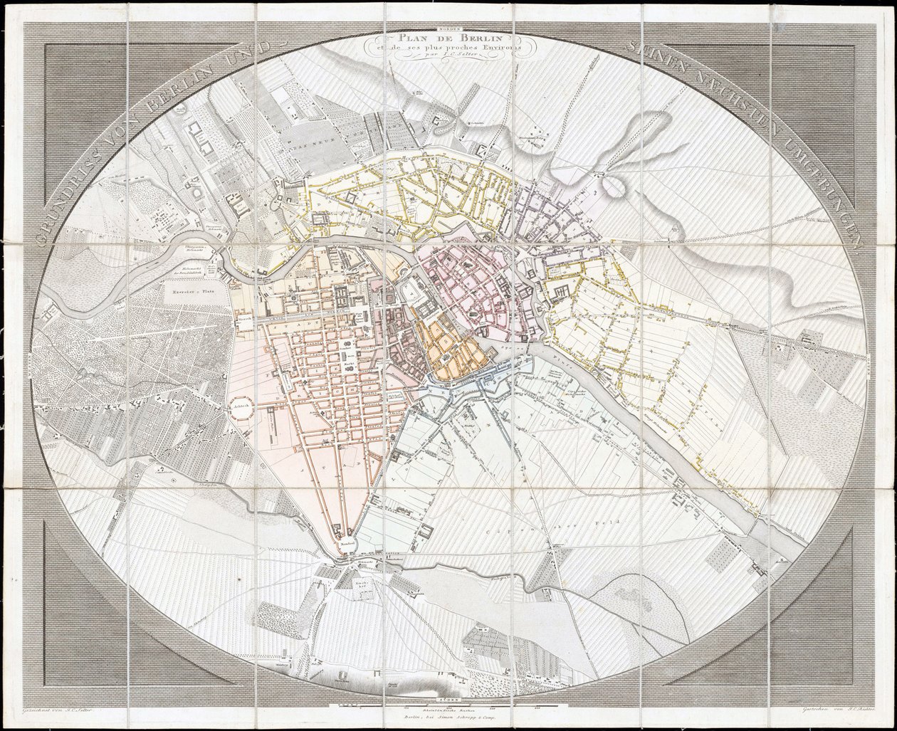 Planritning av Berlin och dess närmaste omgivning av Jean Chrétien Selter