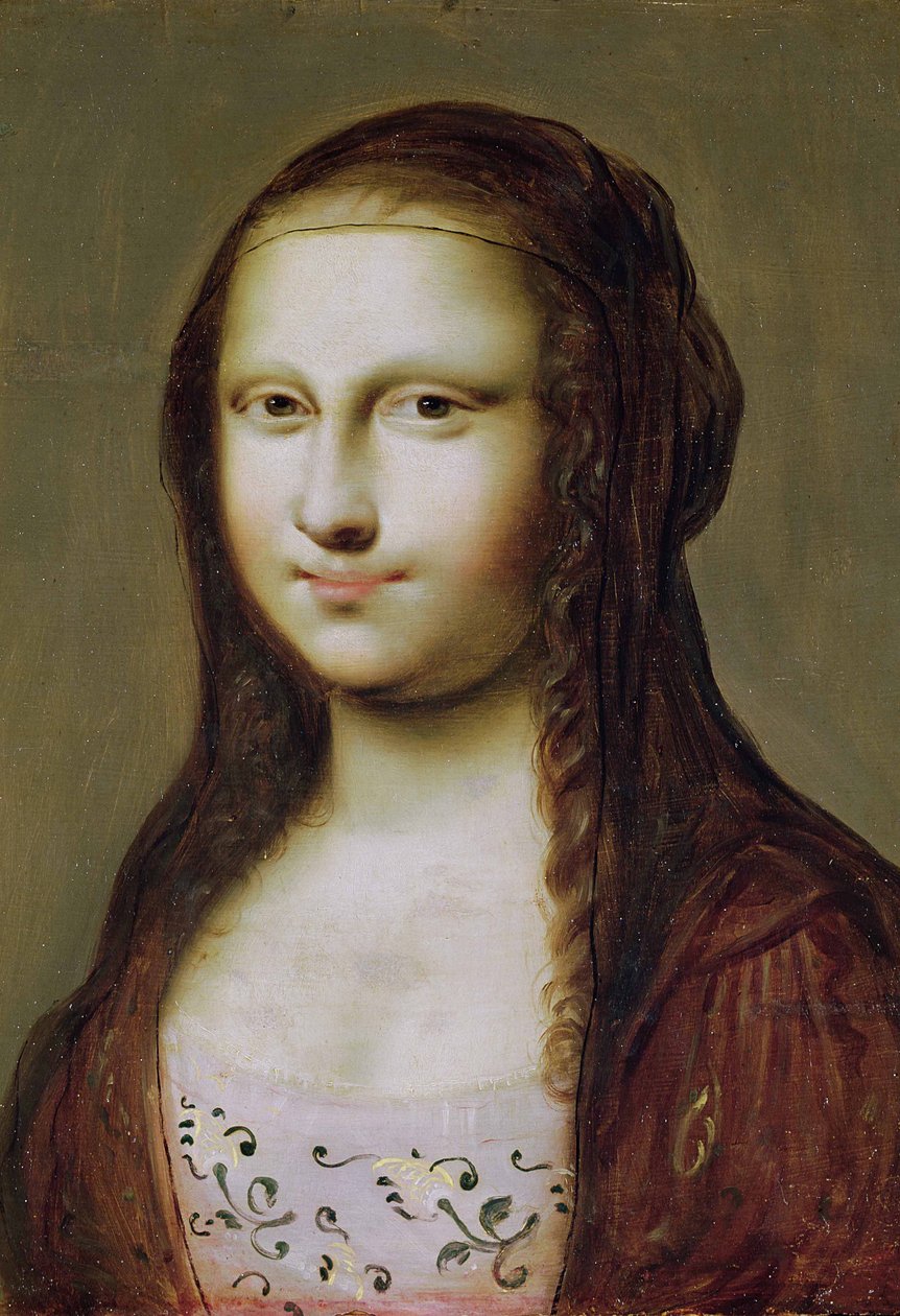 Porträtt av en kvinna inspirerad av Mona Lisa av Jean Ducayer