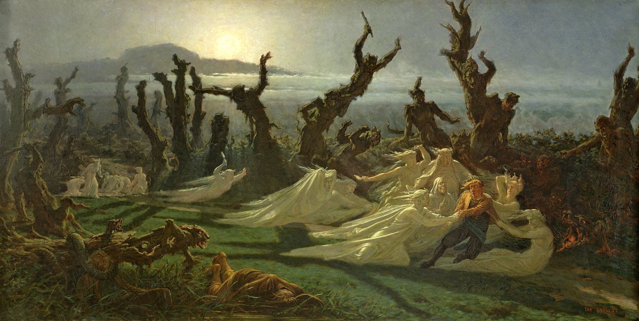 Les Lavandieres de la Nuit (Nattens tvätterskor) ca 1861 av Jean Edouard Dargent