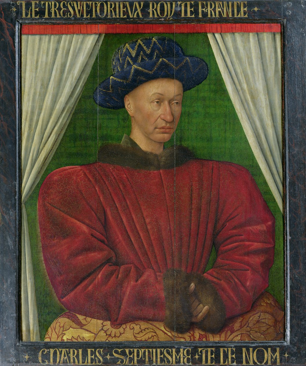 Porträtt av Karl VII, ca 1445-50 av Jean Fouquet