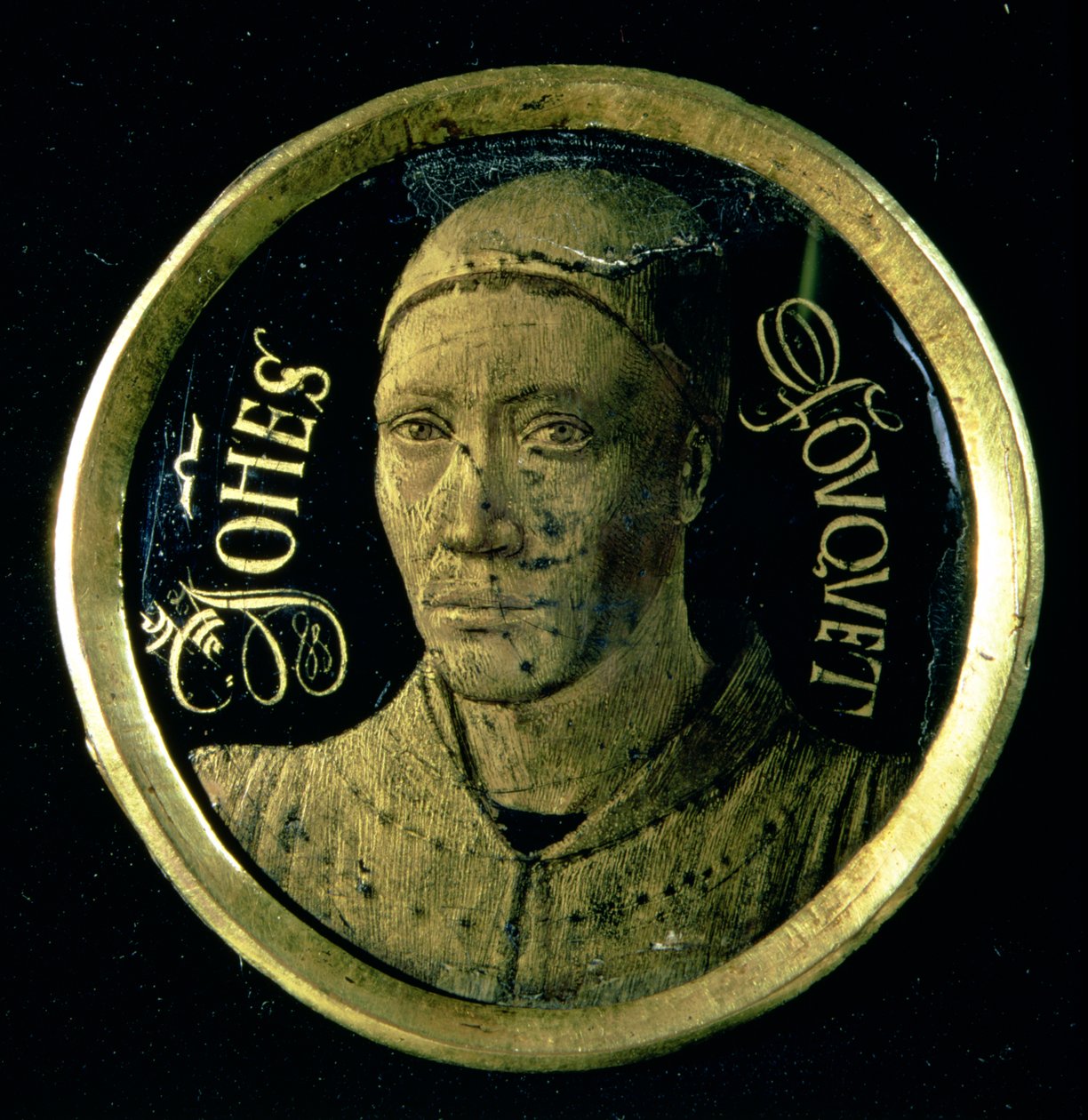 Självporträtt medaljong, c.1450 (emalj på koppar) av Jean Fouquet