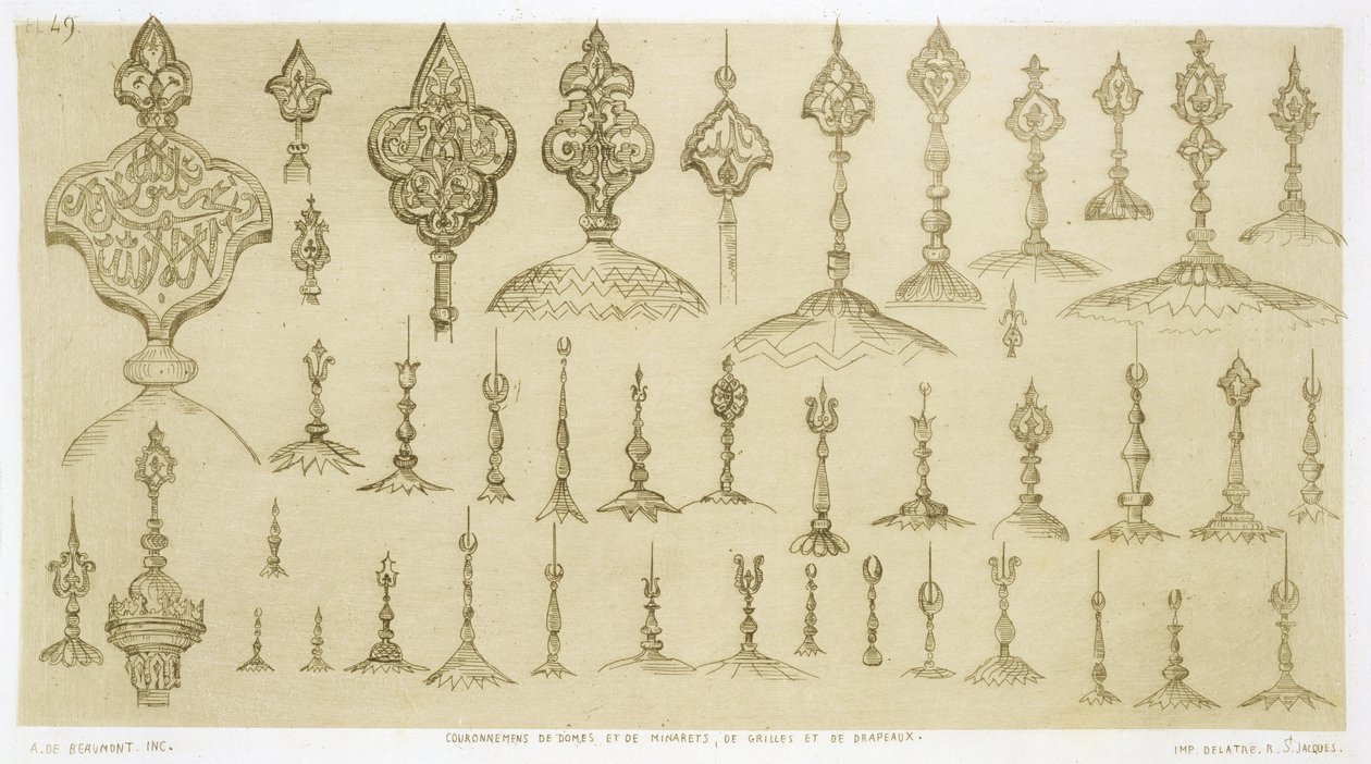 Prydnadsknoppar formade som kupoler och minareter, från 