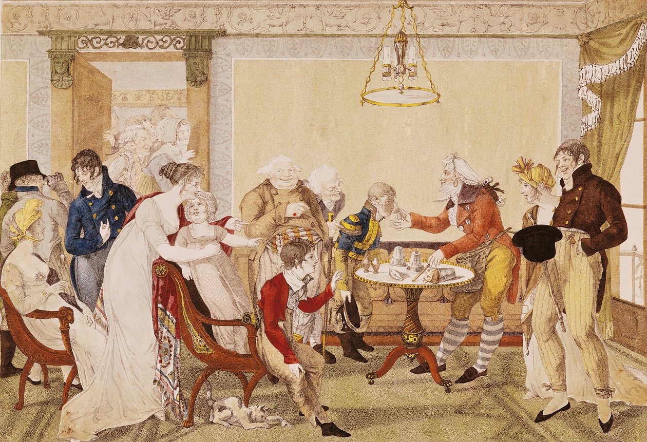 The Conjuror, graverad av Louis Charles Ruotte, c.1807 av Jean Francois Bosio