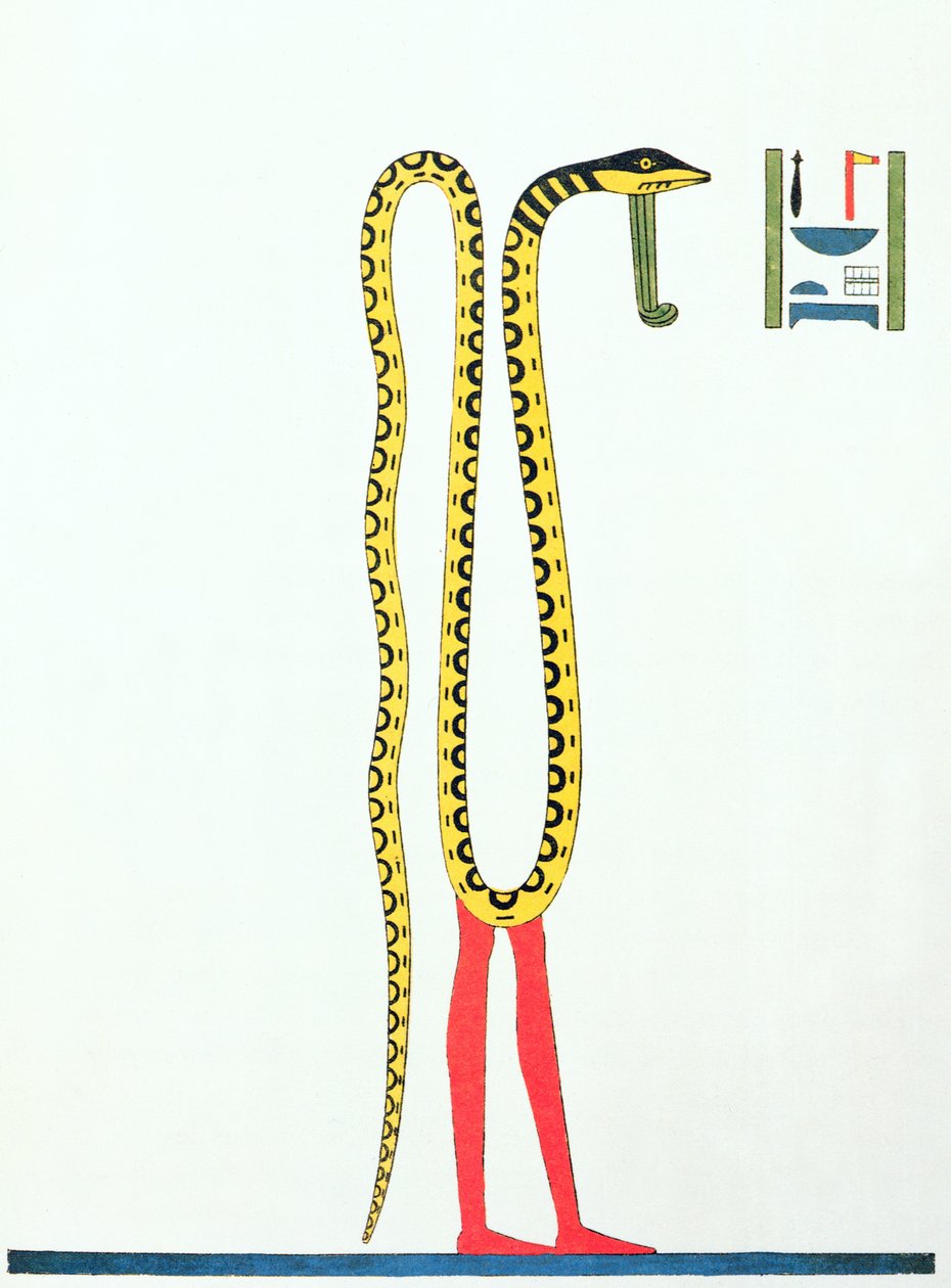 Symbol för Chnouphis eller Kneph, en av Amons former från konstnärens "Pantheon Egyptien", 1823. av Jean Francois Champollion