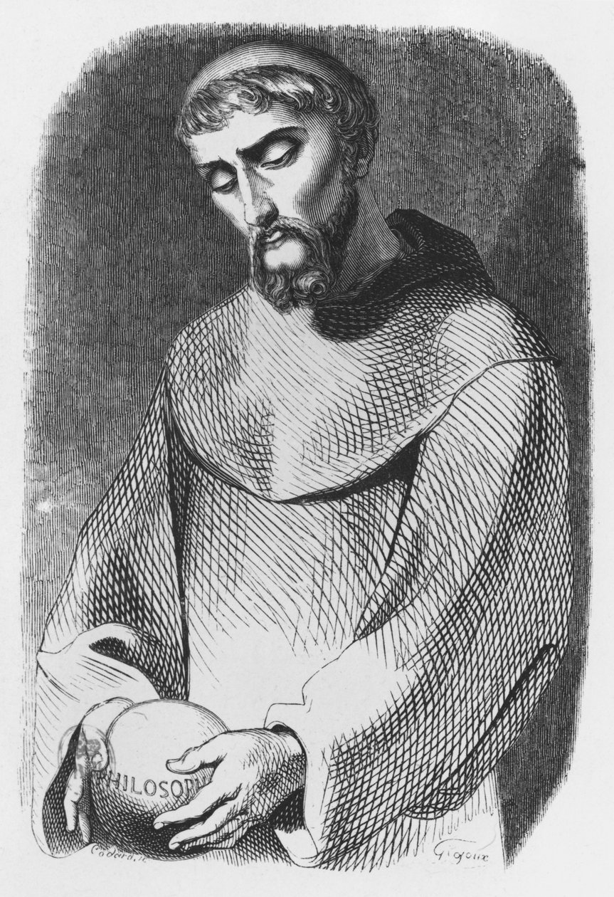 Abelard som munk i Saint-Gildas-de-Rhuys, illustration fra 
