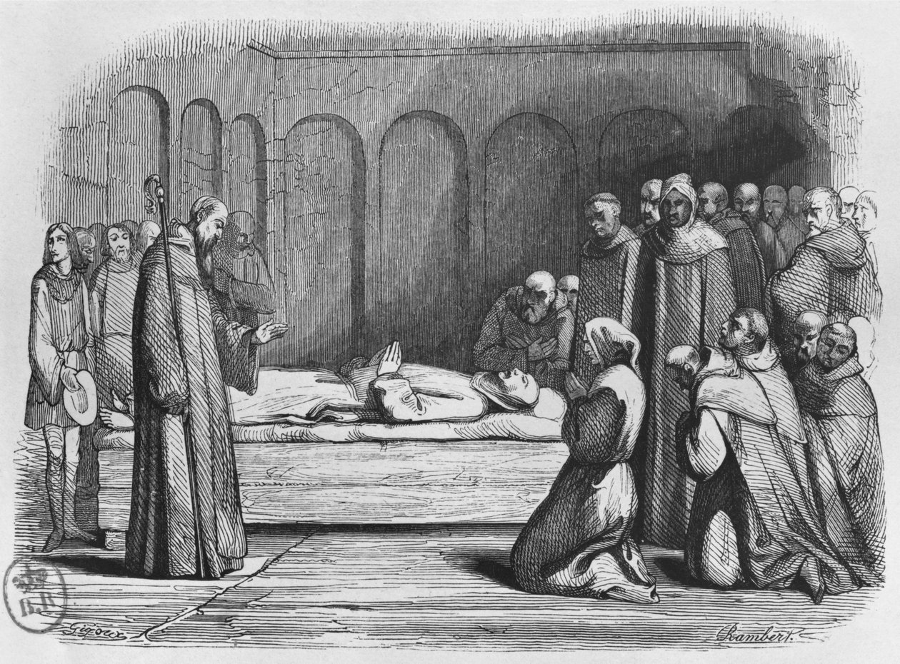 Abelards död, illustration från 