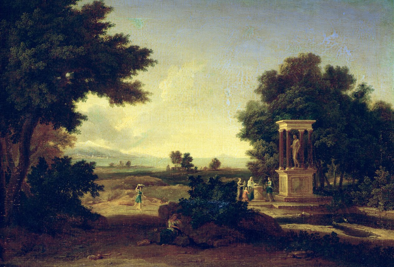 Idylliskt landskap av Jean Francois I Millet