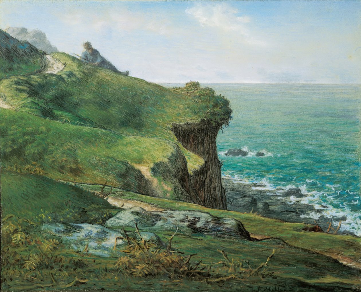 Cliffs of Gréville av Jean Francois Millet
