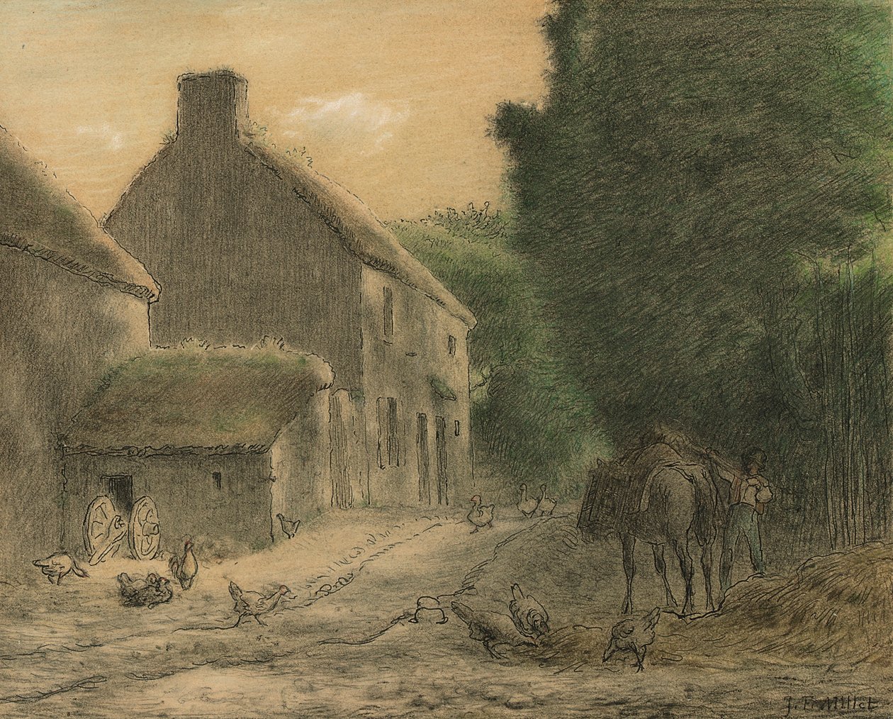 Ferme à Gruchy av Jean Francois Millet