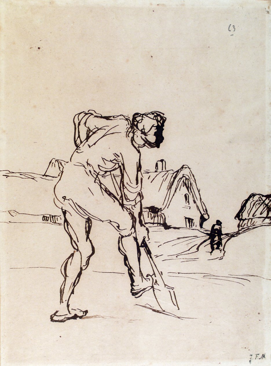 Peasant Digging av Jean-Francois Millet