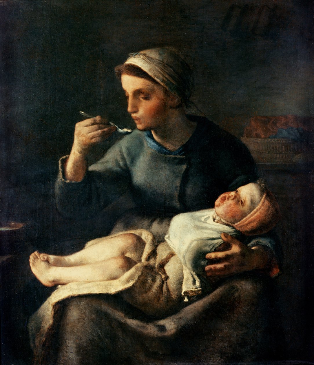 Babyns flingor, 1867 av Jean Francois Millet