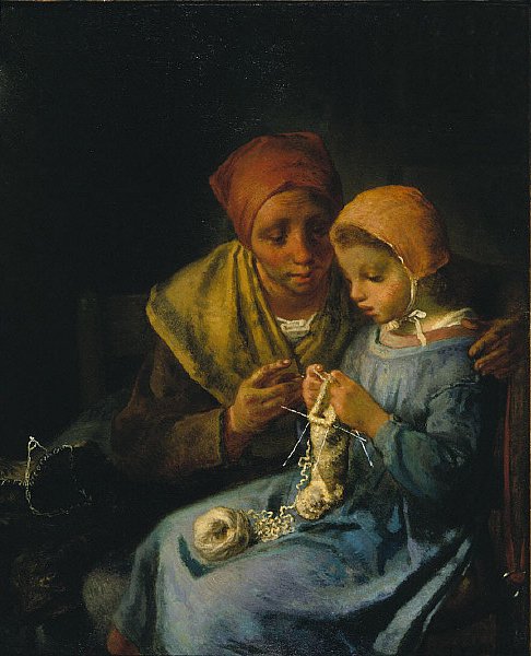 The Knitting Lesson av Jean Francois Millet