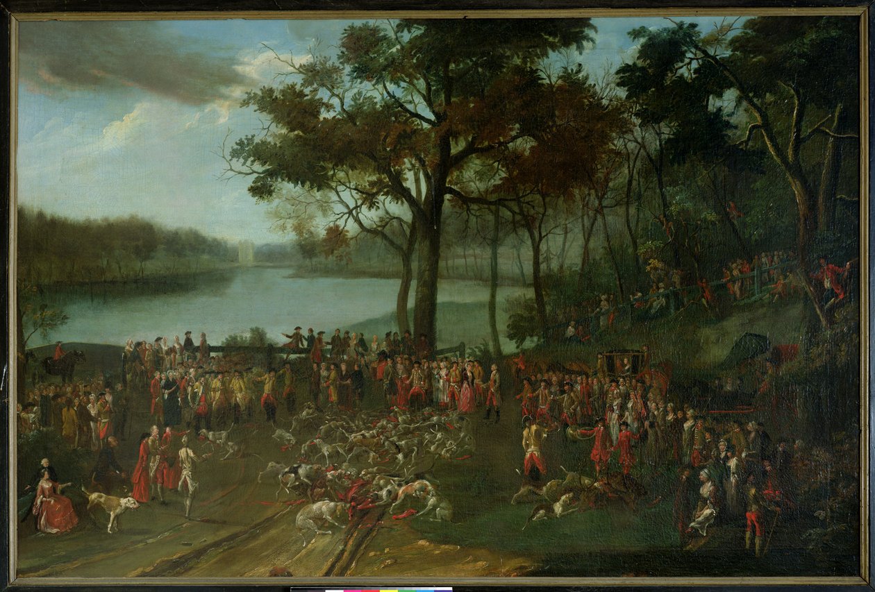 Machimbo katika Etangs de Commelles mwaka 1771 swed av Jean Francois Perdrix