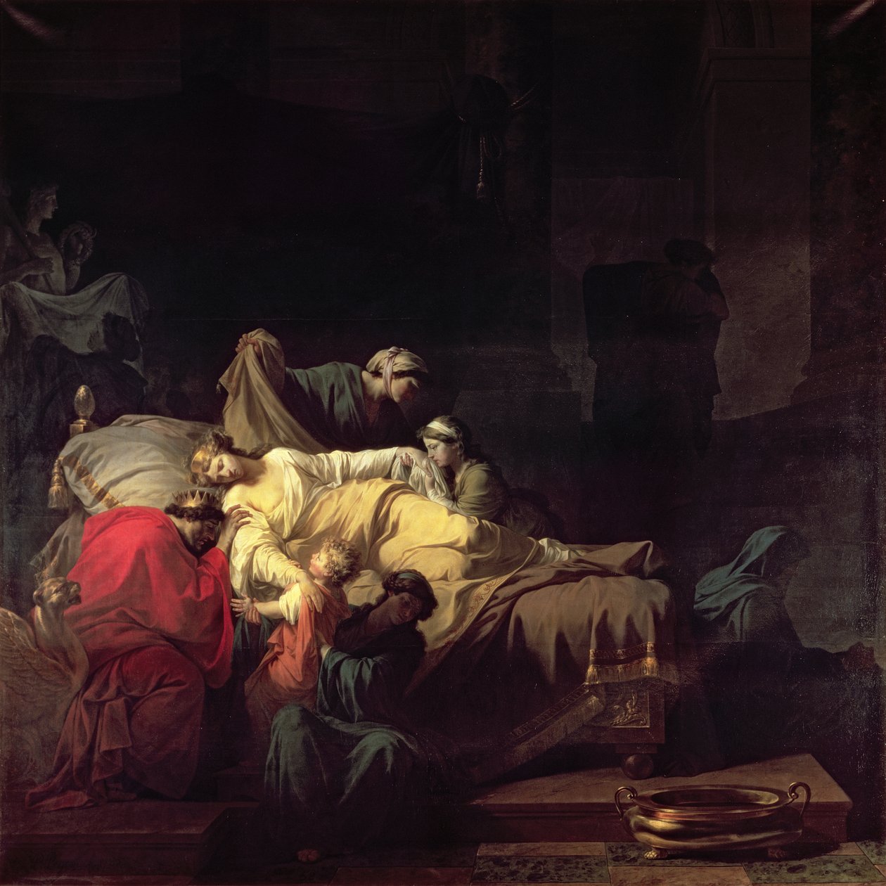 Alcestis offrar sig själv för att rädda sin man Admetus, kung av Pherae, 1785 av Jean François Pierre Peyron