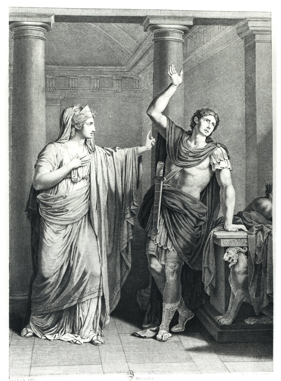 Monime och Xiphares, illustration från 