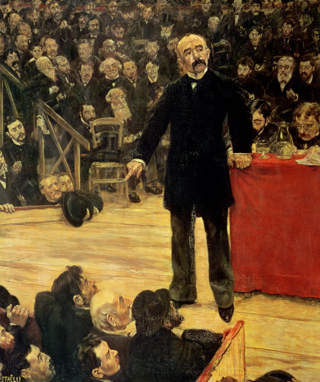 Georges Clemenceau (1841-1929) håller ett tal vid Cirque Fernando, 1883 av Jean Francois Raffaelli