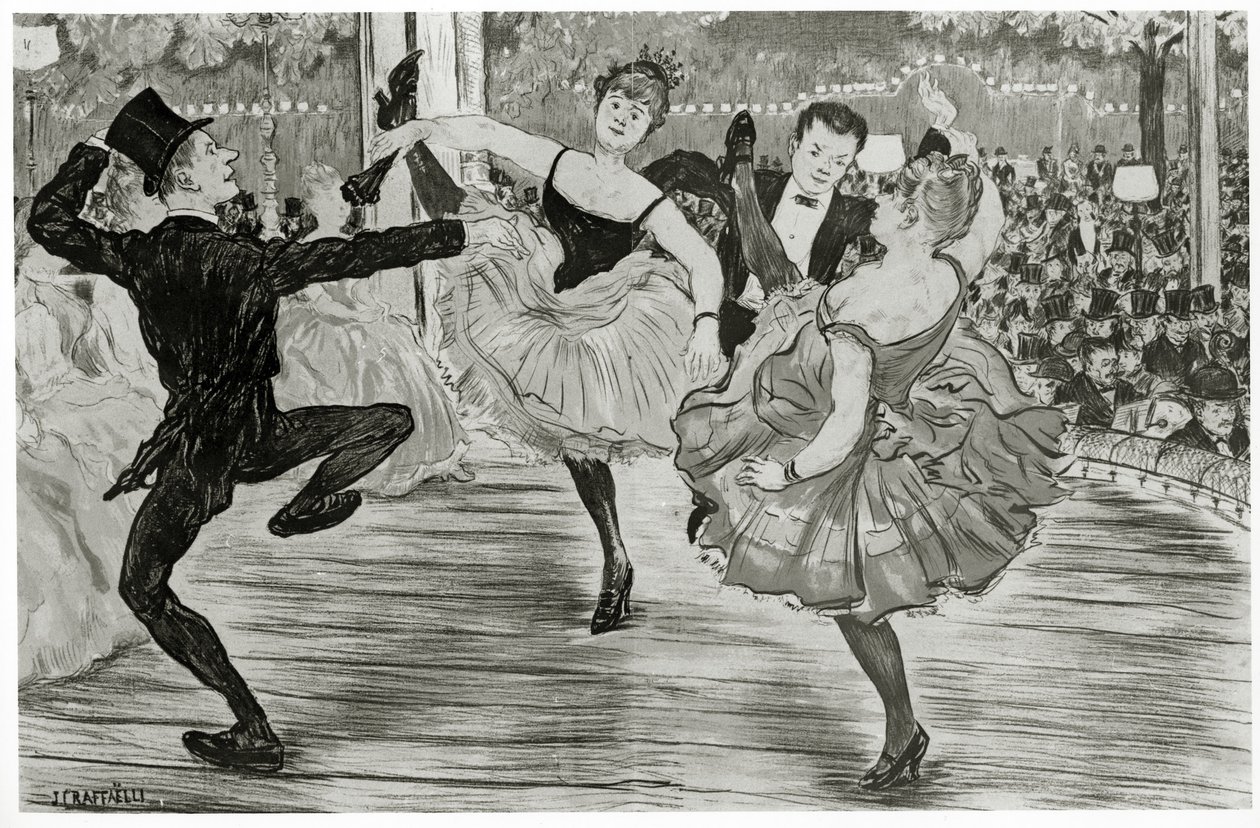 Quadrille vid Moulin Rouge av Jean Francois Raffaelli
