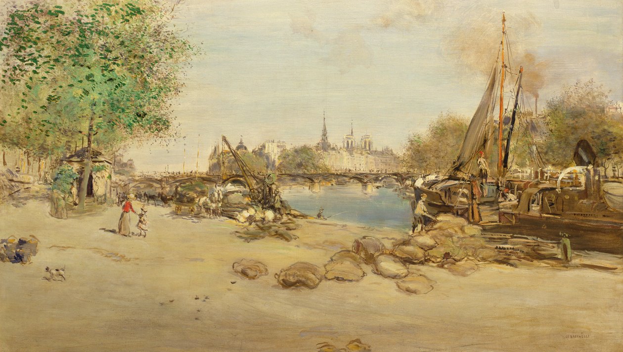 Port St.Nicolas i Paris av Jean Francois Raffaelli