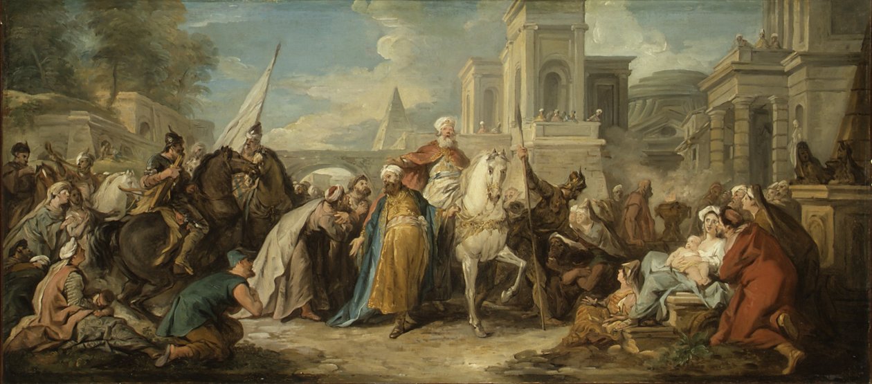 The Triumph of Mordecain  av Jean François de Troy