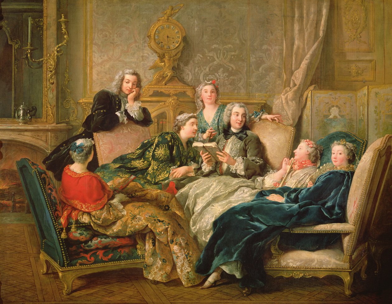 Uppläsning av Moliere, ca 1730 av Jean François de Troy