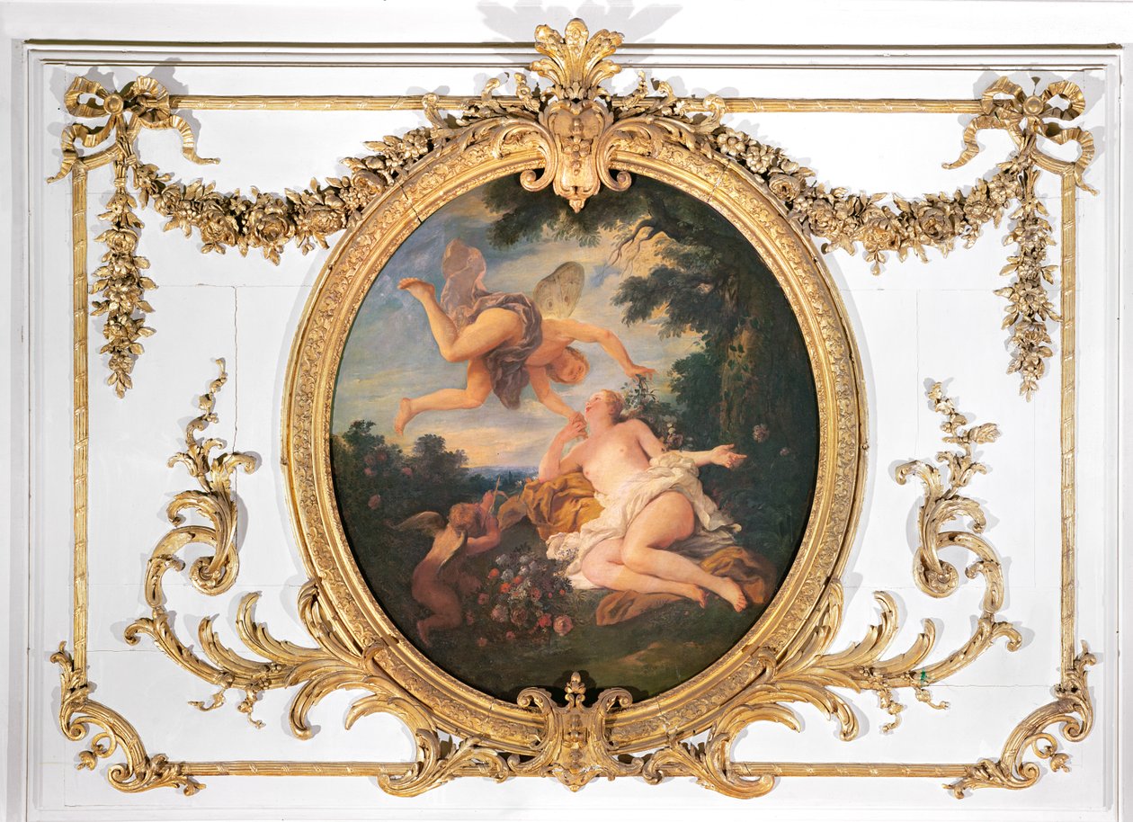 Zephyr och Flora, från Salle de Conseil av Jean François de Troy