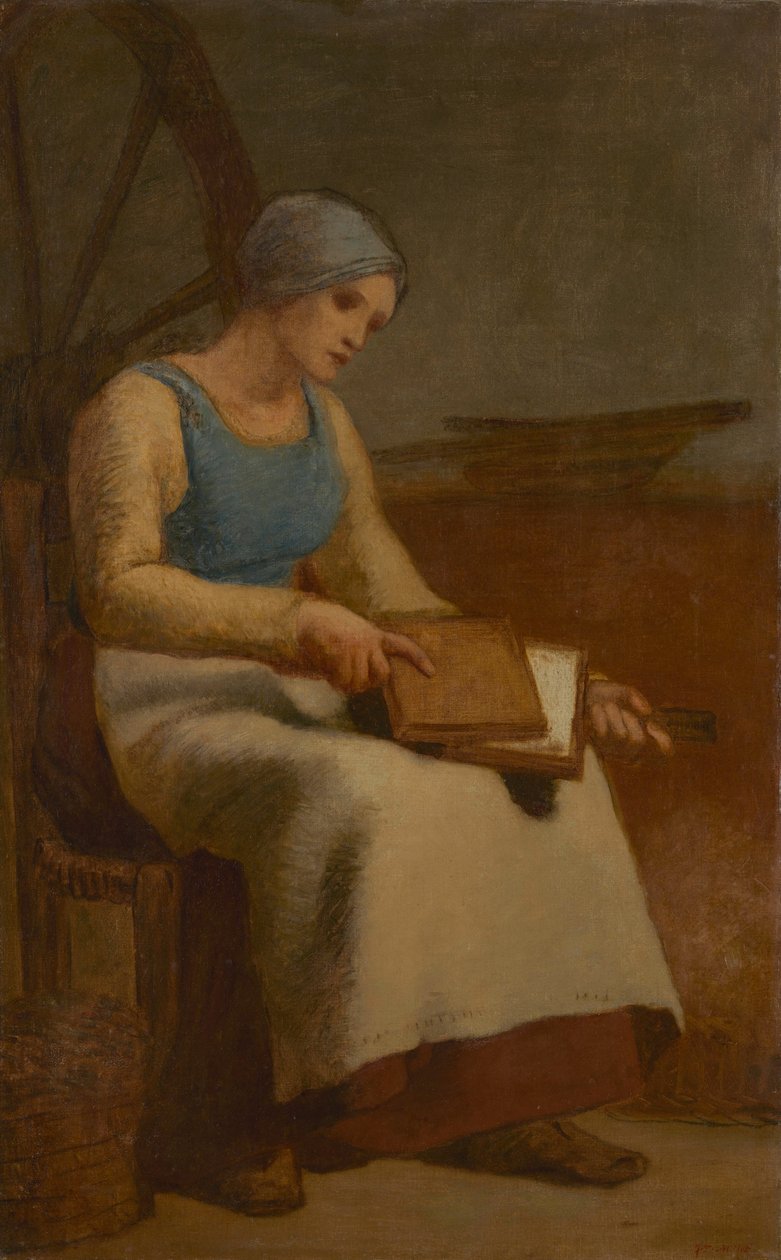 Kvinna som kardar ull av Jean Francois Millet