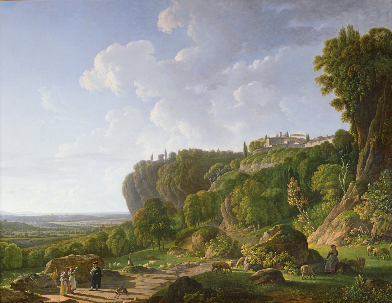Tivoli och den romerska Campagna längs Appian Way av Jean François Sablet