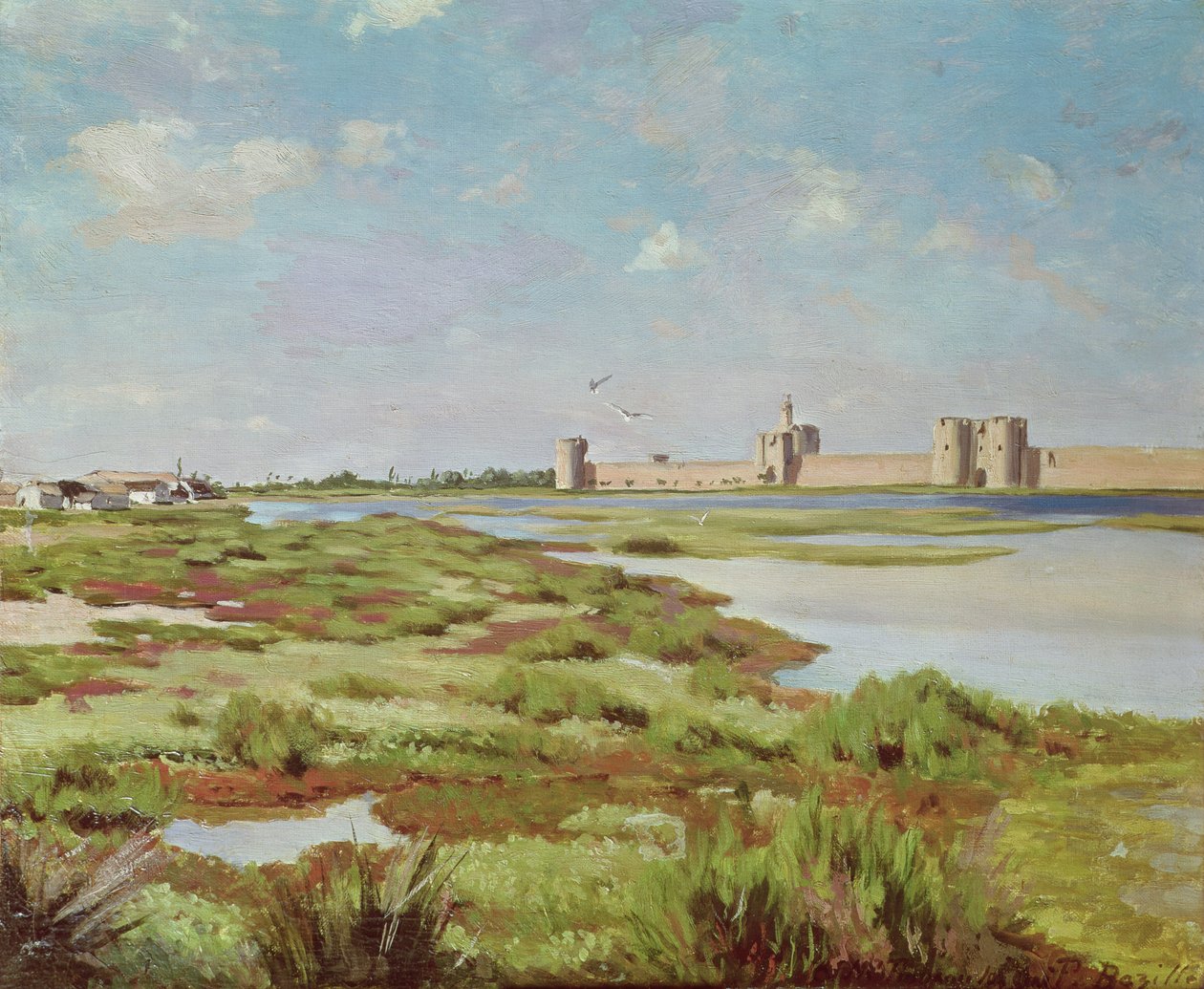 Stadsmurarna i Aigues-Mortes, 1867 av Jean Frederic Bazille
