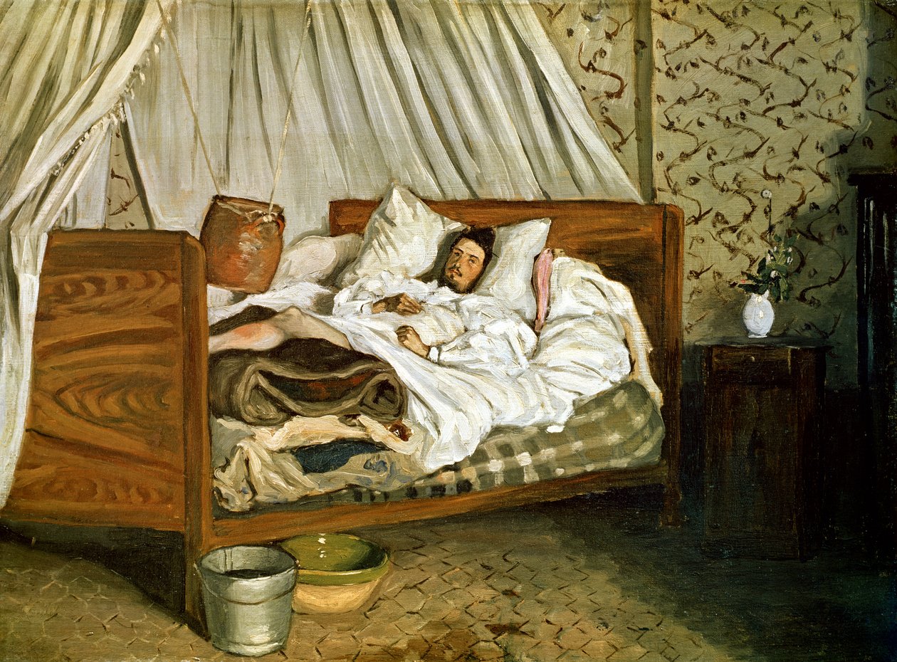 Den improviserade ambulansen, målaren Monet sårad i Chailly-en-Biere, 1865 av Jean Frederic Bazille