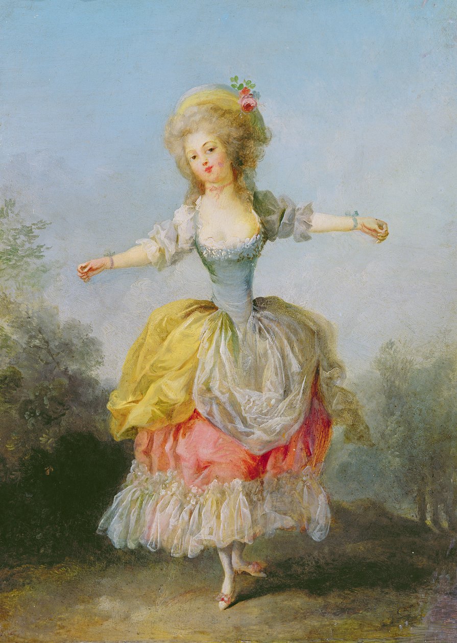 Dansare klädd i Louis XVI kostym av Jean Frederic Schall