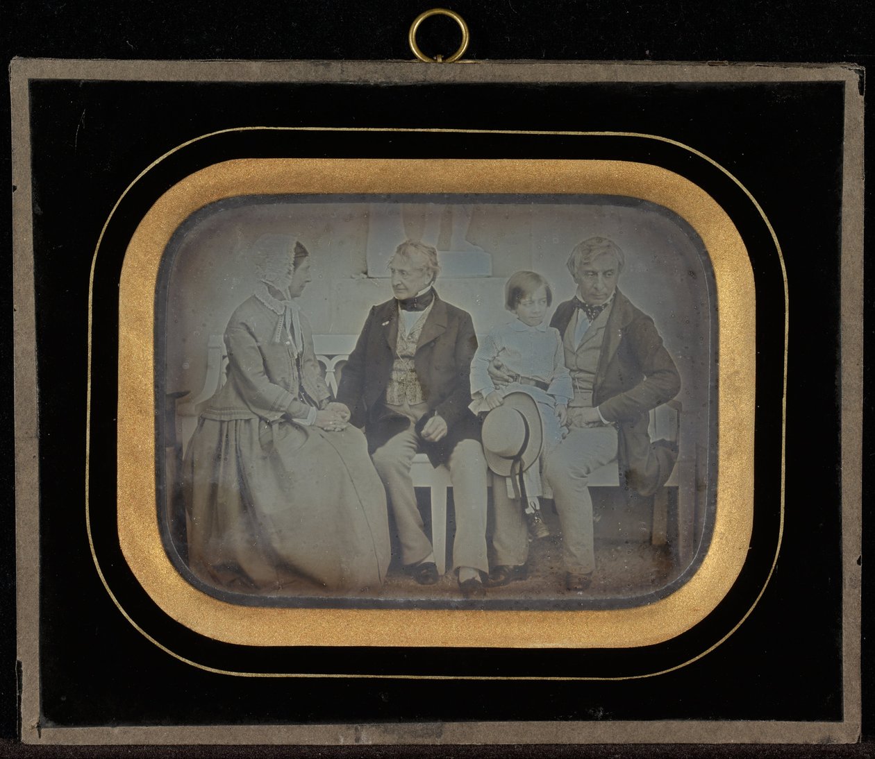 Porträtt av M. och Mme Eynard och M. de Regny med sin son. av Jean Gabriel Eynard