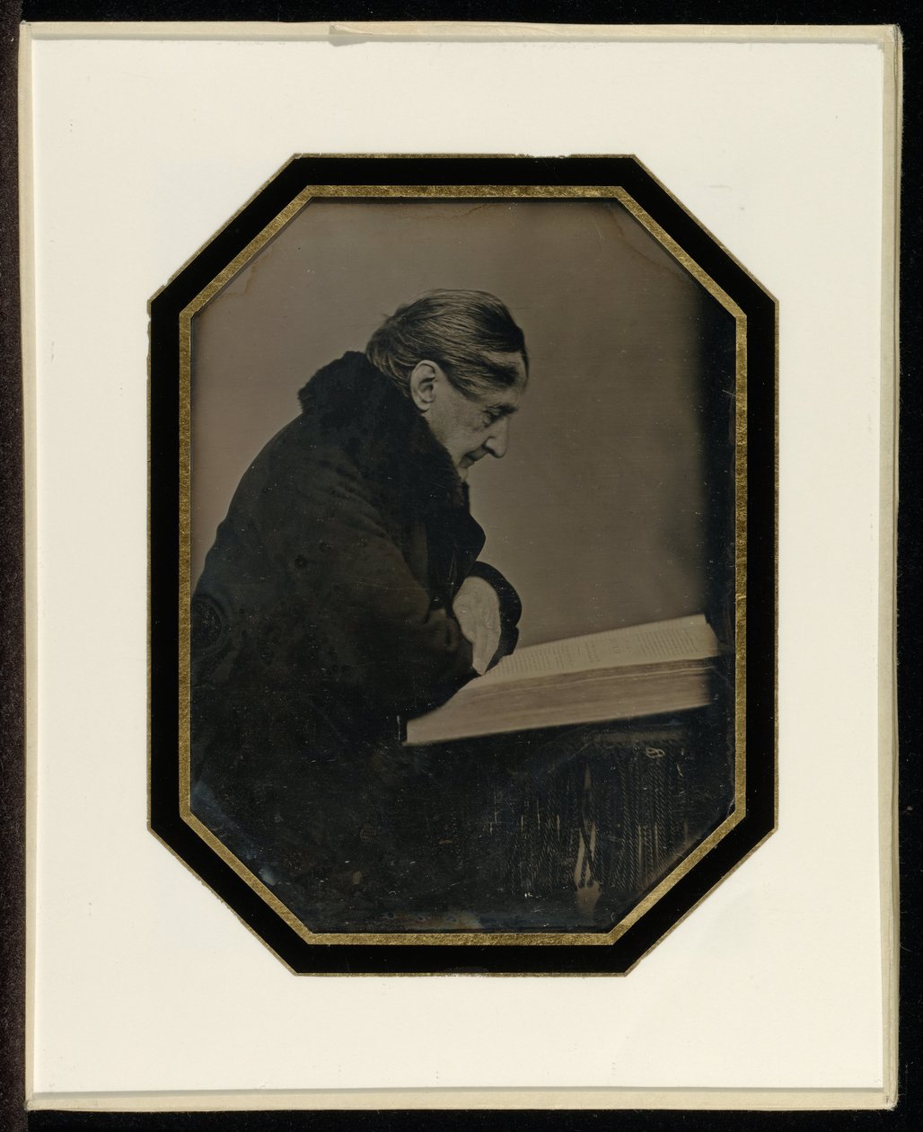 Självporträtt med foliovolym av Jean Gabriel Eynard