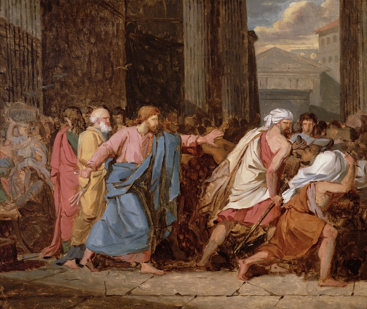 Jesus driver köpmännen från templet av Jean Germain Drouais