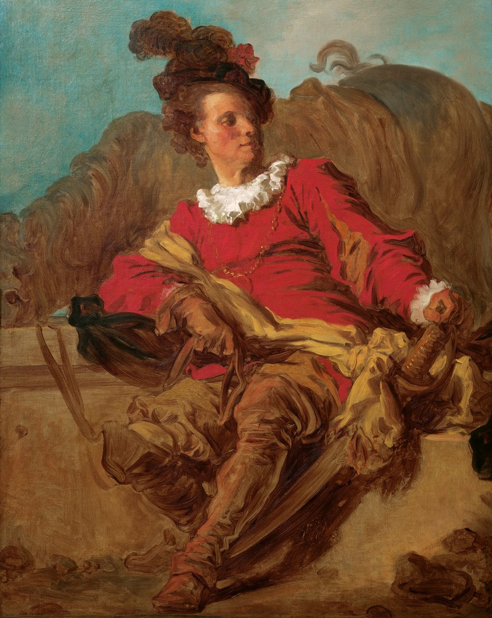 Jean-Claude Richard, abbot av Saint-Non, klädd i en lEspagnole av Jean Honore Fragonard