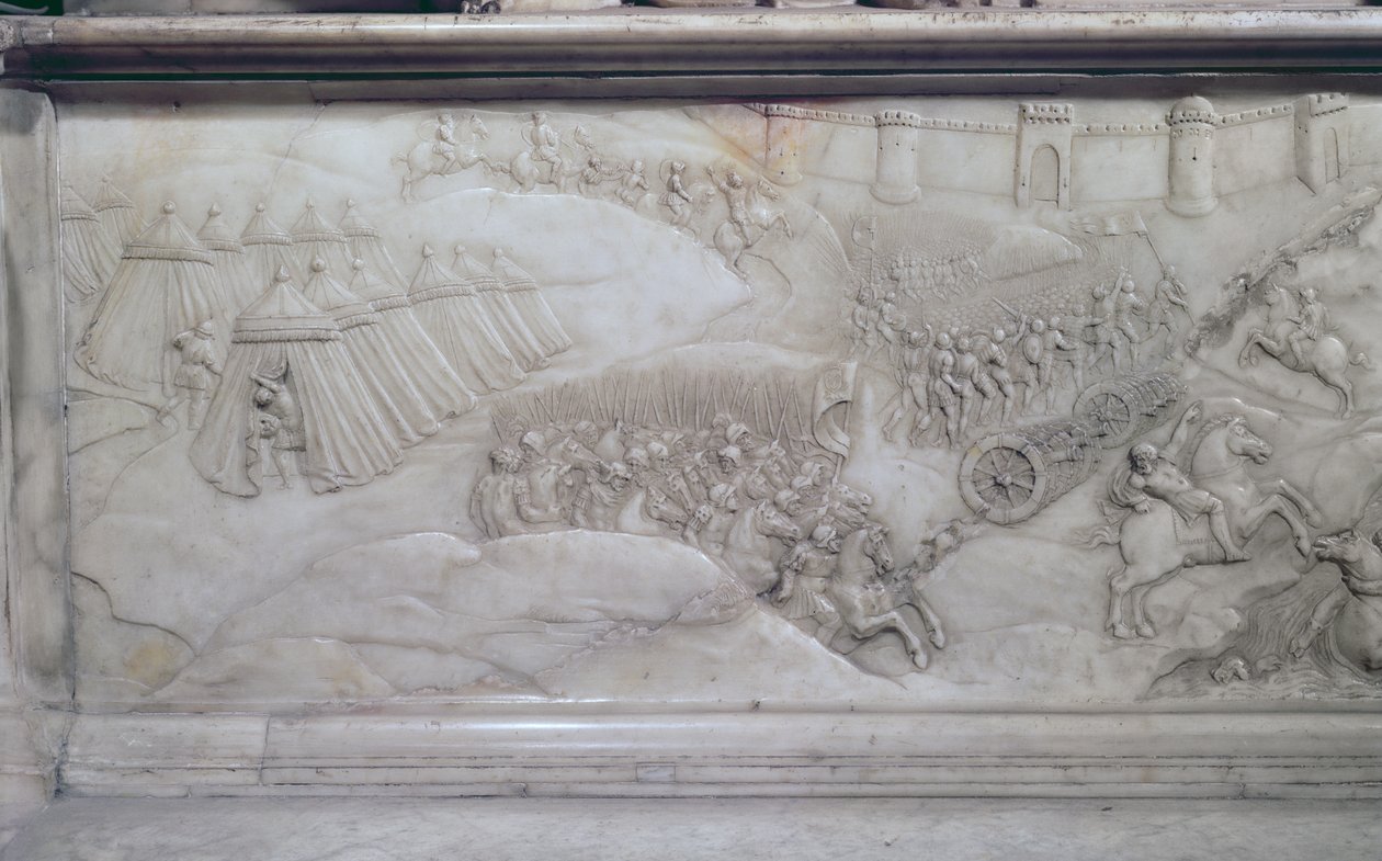 Slaget vid Agnadello, 14 maj 1509, detalj från Ludvig XII:s och Anne av Bretagnes grav, 1515 (marmor) av Jean I Juste
