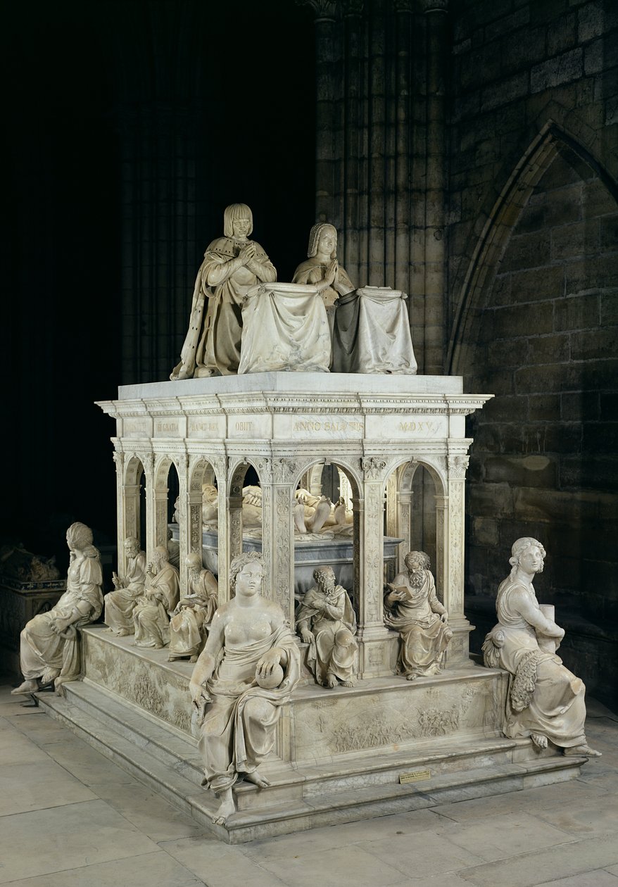 Utsikt över Ludvig XII:s (1462-1515) grav och Anne av Bretagne (1496-1533) (marmor) av Jean I Juste