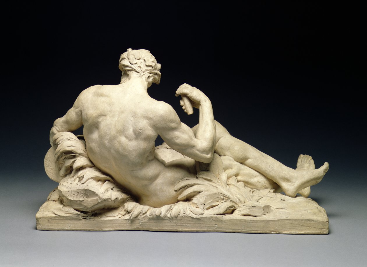 Flodgud (bakifrån) ca 1755 (terrakotta) (för framifrån se 66077) av Jean Jacques Caffieri