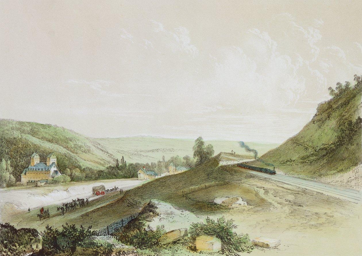 Udsigt over Paris-Orleans Railway nær Etrechy swed av Jean Jacques Champin