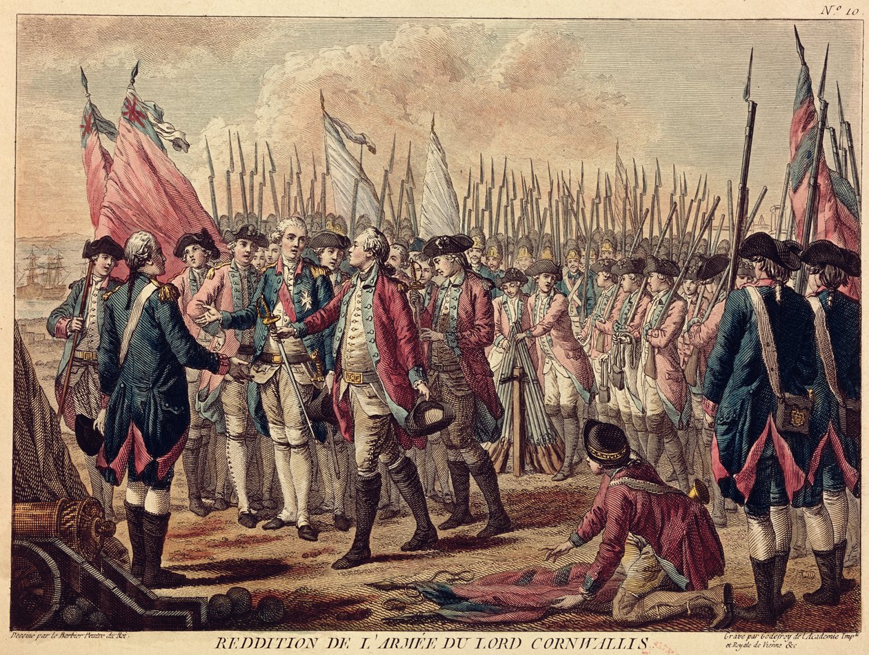 The Surrender of Yorktown, 17 oktober 1781 av Jean Jacques Francois Le Barbier
