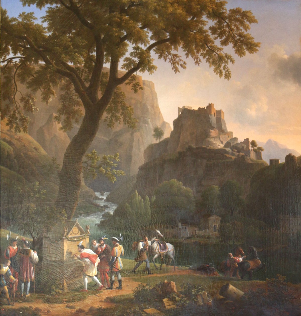 Francis I på La Fontaine de Vaucluse av Jean Joseph Xavier Bidauld