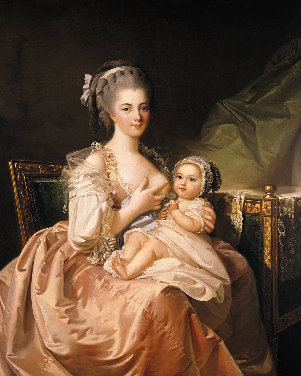 Den unga modern, ca 1770-80 av Jean Laurent Mosnier