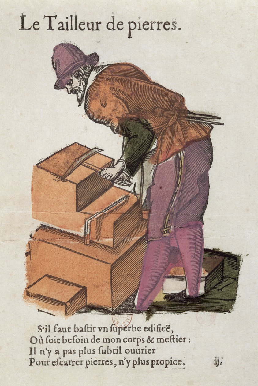 Stenhuggaren (färggravyr) av Jean Leclerc