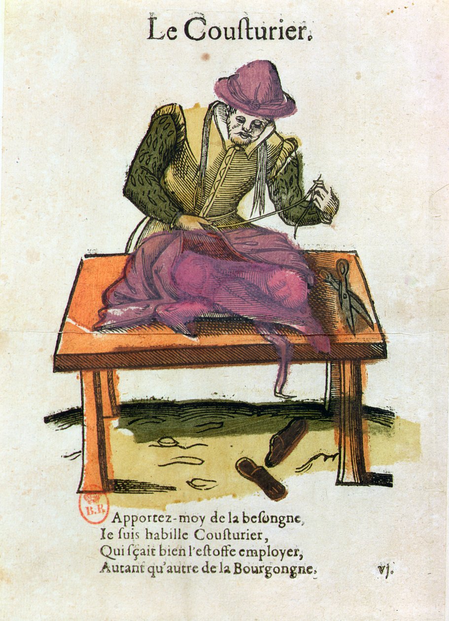 Skräddaren (färggravyr) av Jean Leclerc