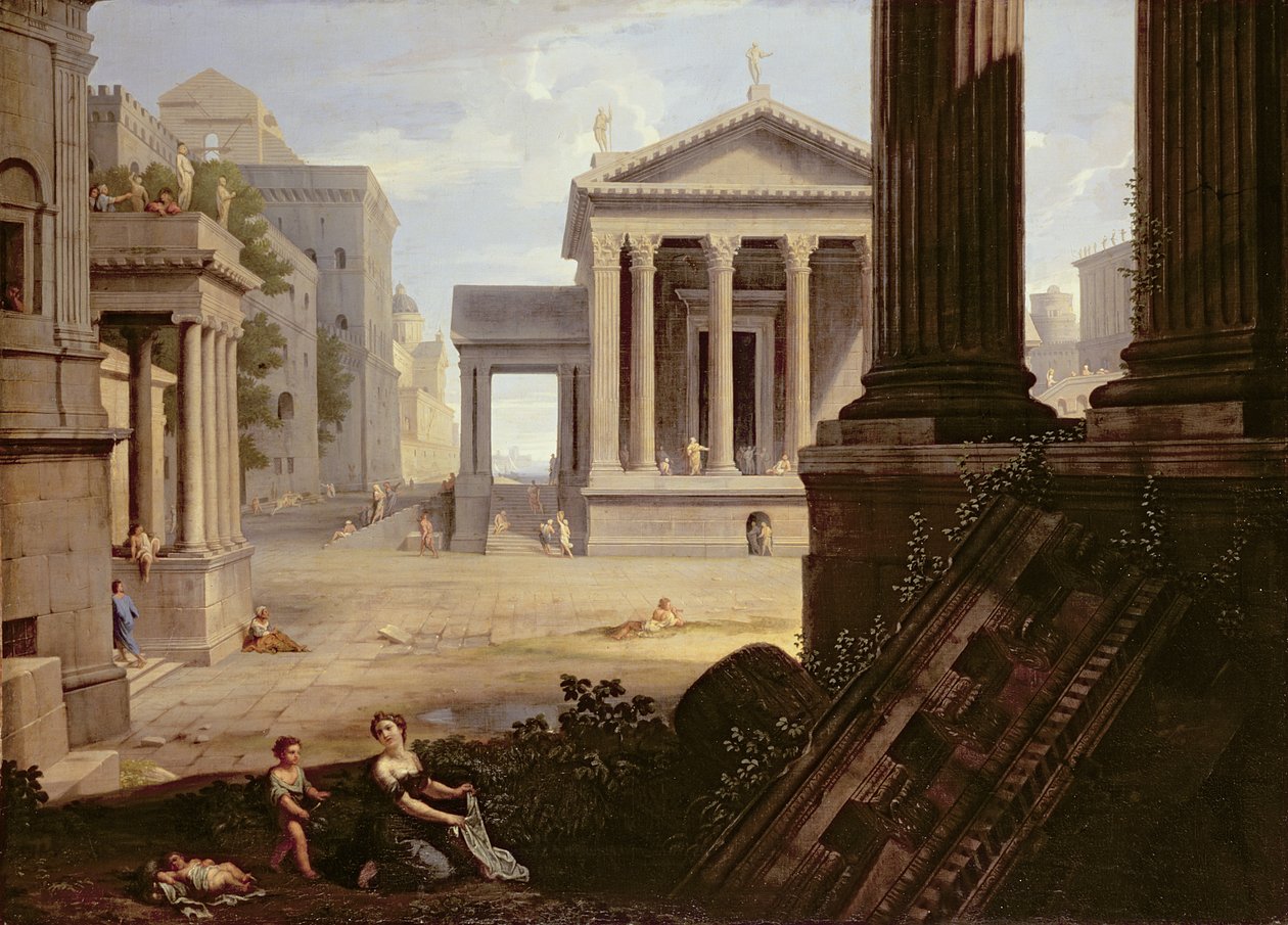 Torg i en gammal stad, slutet av 1630-talet av Jean Lemaire